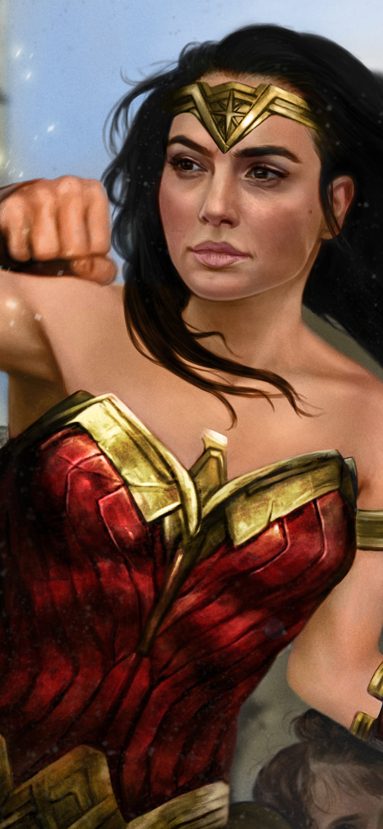 Woman in Red Dress Painting. Wallpaper in 1242x2688 Resolution