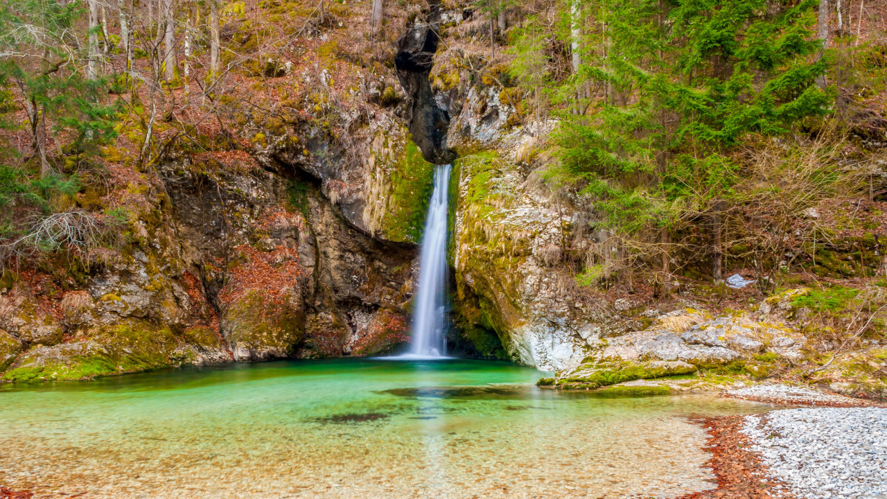Cascadas en Medio Del Bosque Durante el Día. Wallpaper in 1280x720 Resolution