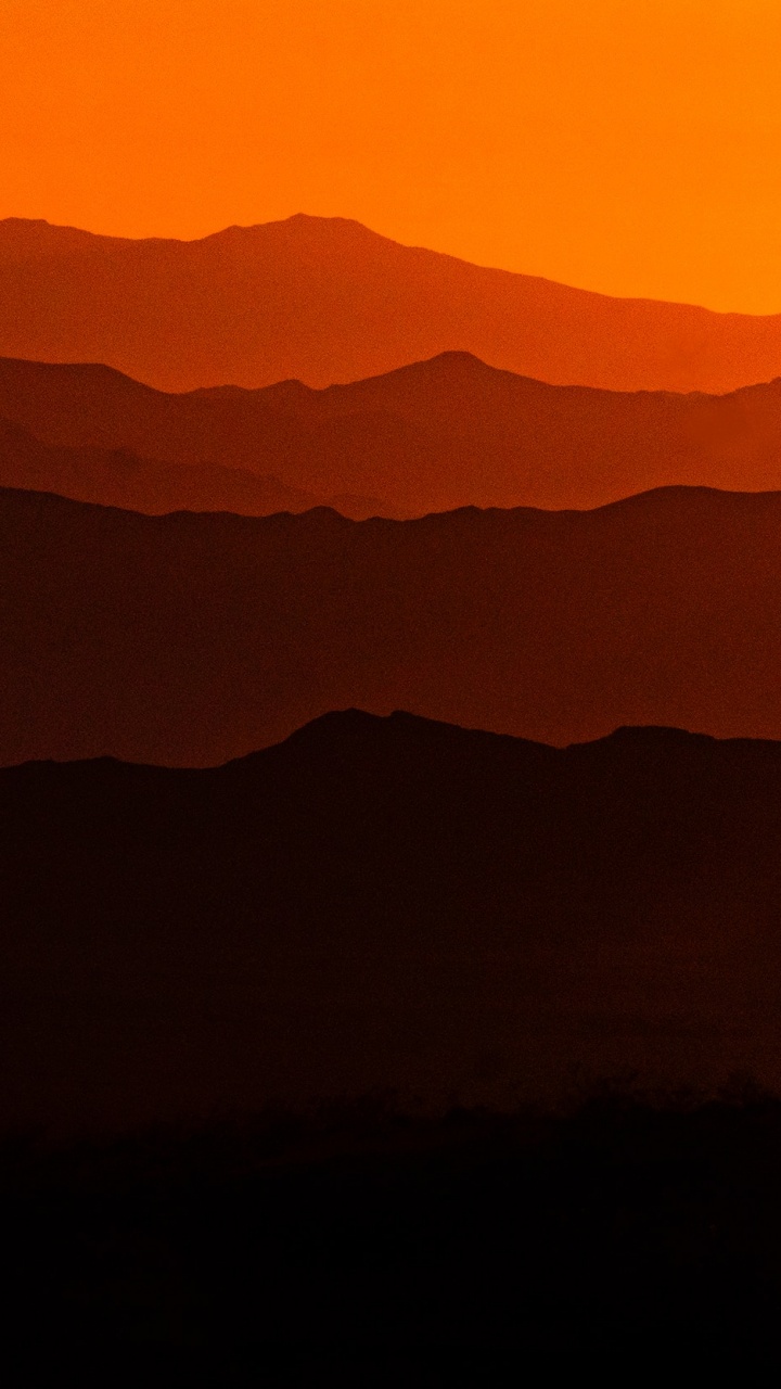 Mountain, Sunset, Silhouette, Cloud, Atmosphere. Wallpaper in 720x1280 Resolution