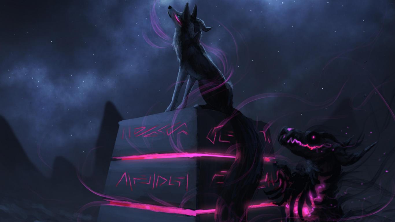 Femme Aux Cheveux Noirs en Illustration de Robe Noire. Wallpaper in 1366x768 Resolution