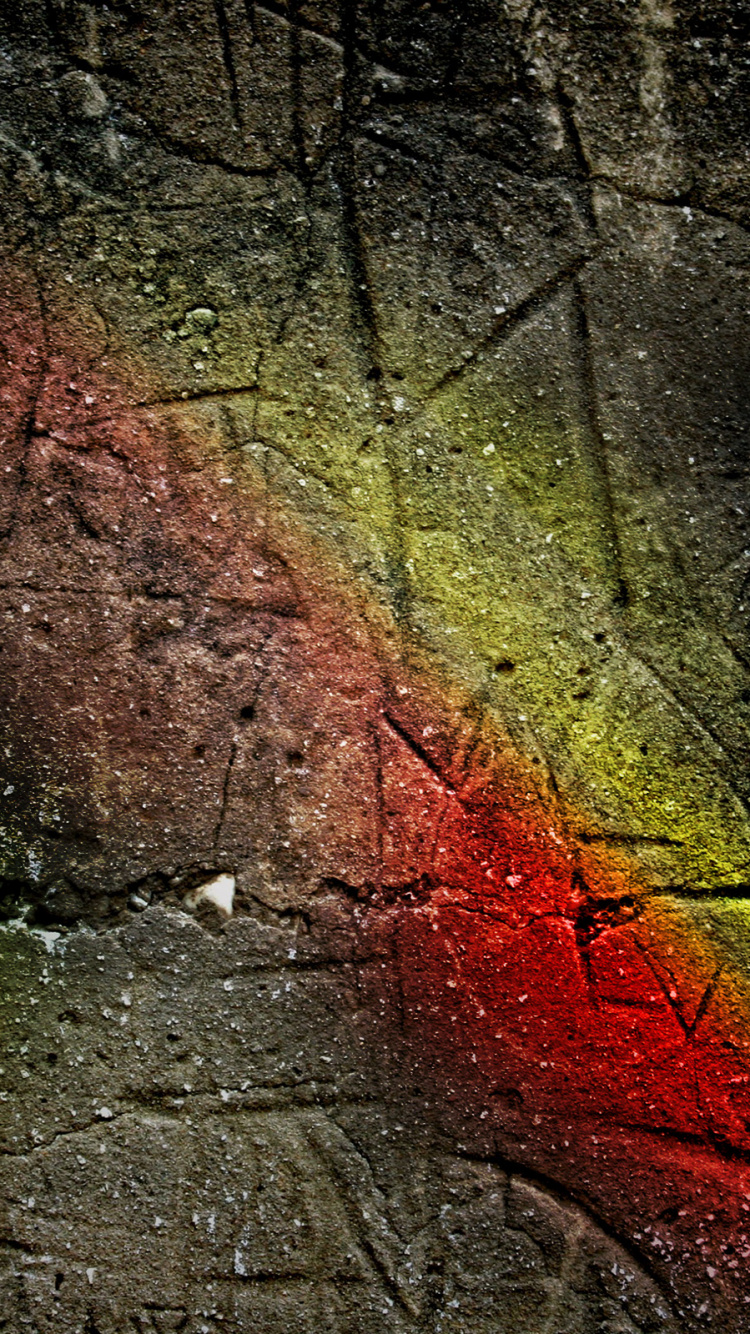 Red Yellow and Green Abstract Painting. Wallpaper in 750x1334 Resolution