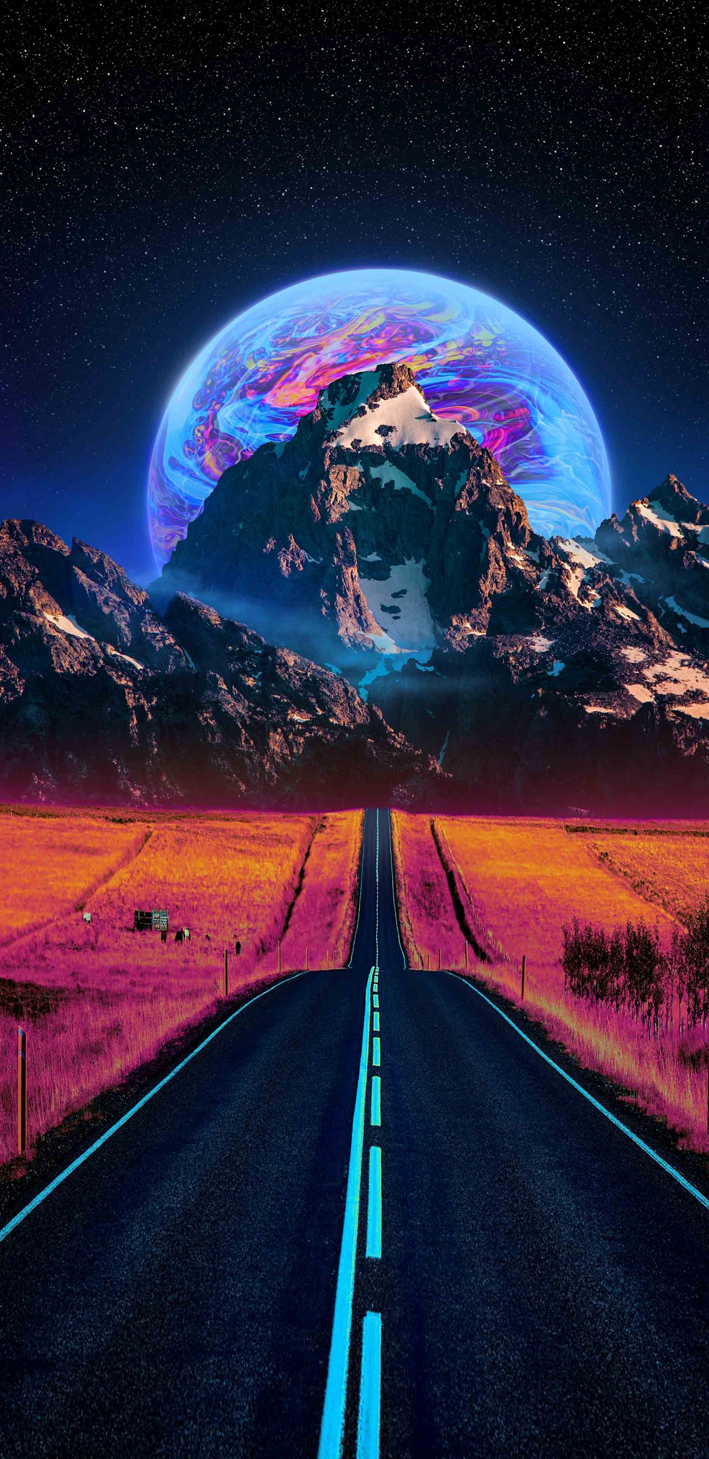 Ios, 气氛, 光, 性质, 自然景观 壁纸 1440x2960 允许