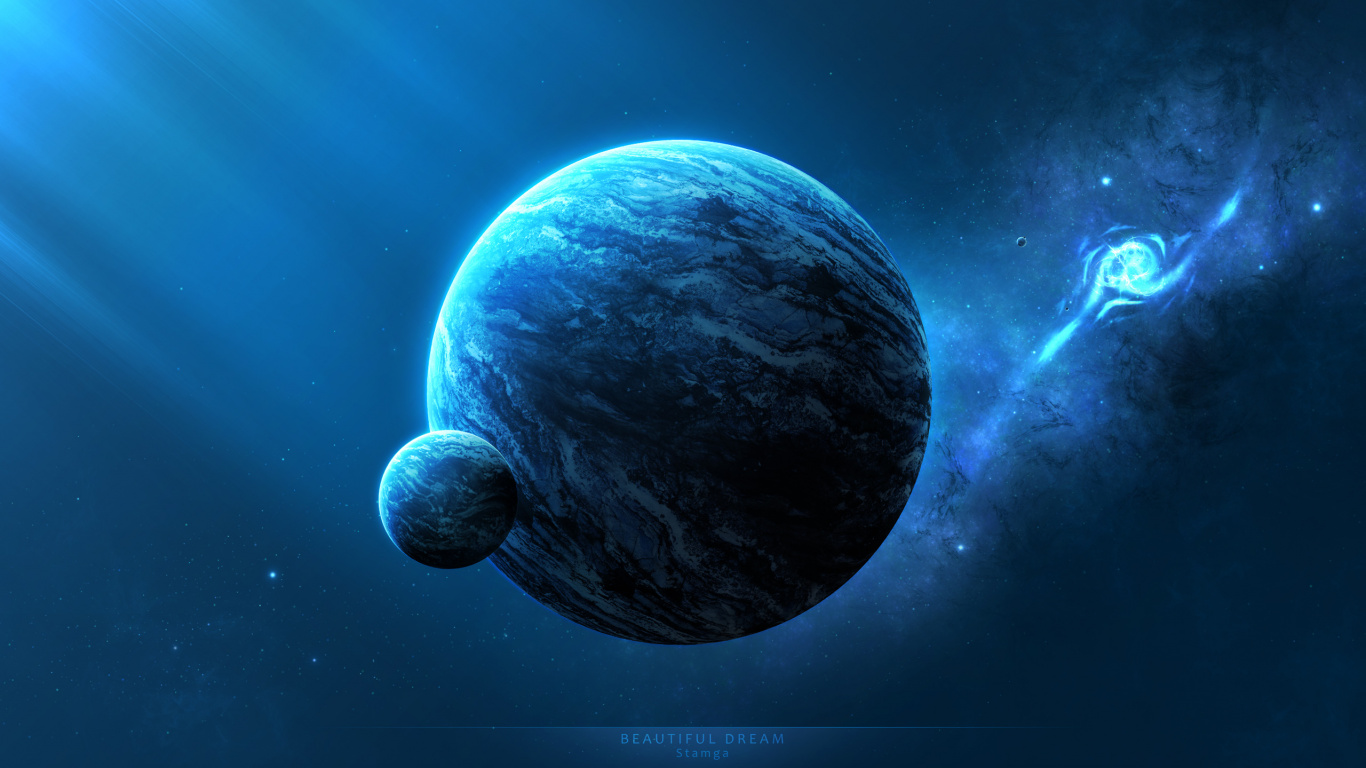 Lune Dans le Ciel Pendant la Nuit. Wallpaper in 1366x768 Resolution