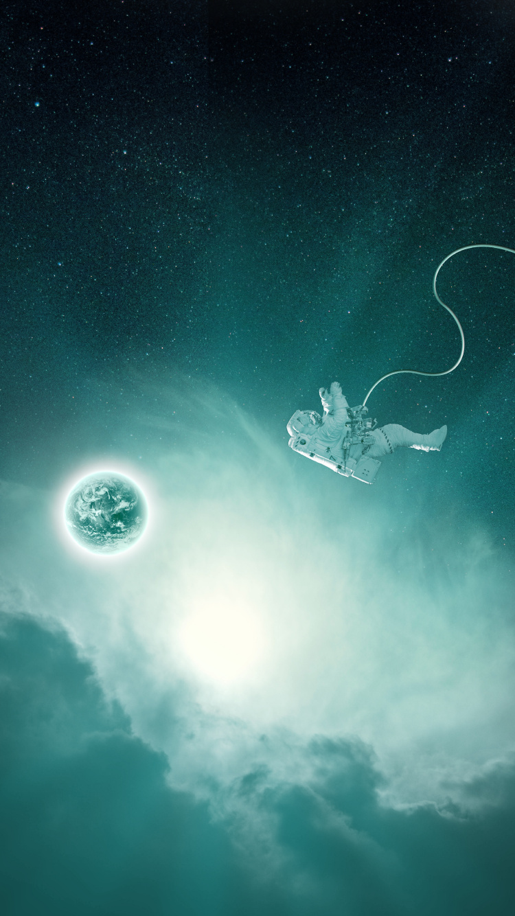 Weißer Und Blauer Mond Und Sterne. Wallpaper in 750x1334 Resolution