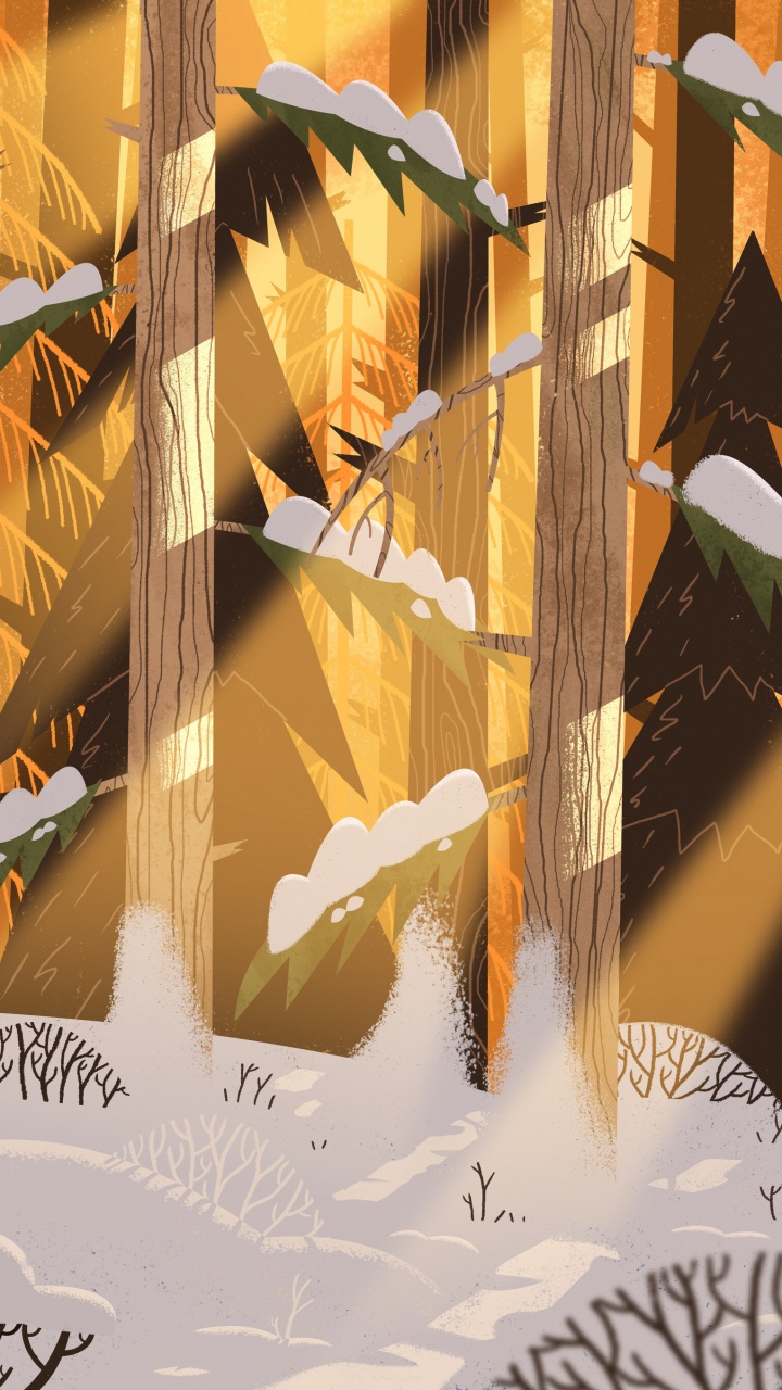 Brown and Green Plant Painting. Wallpaper in 720x1280 Resolution