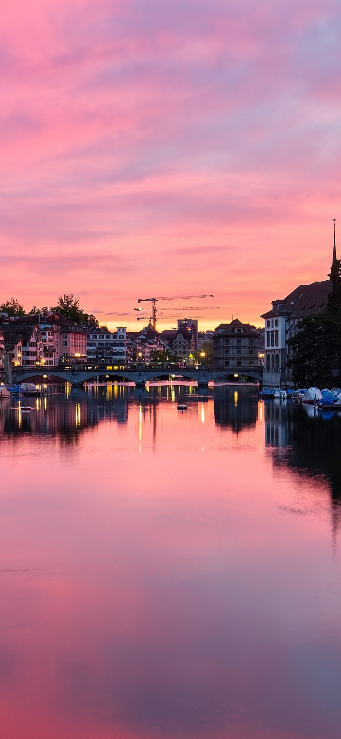 Switzerland, Zrich, Grossmnster, Water, Cloud. Wallpaper in 1125x2436 Resolution
