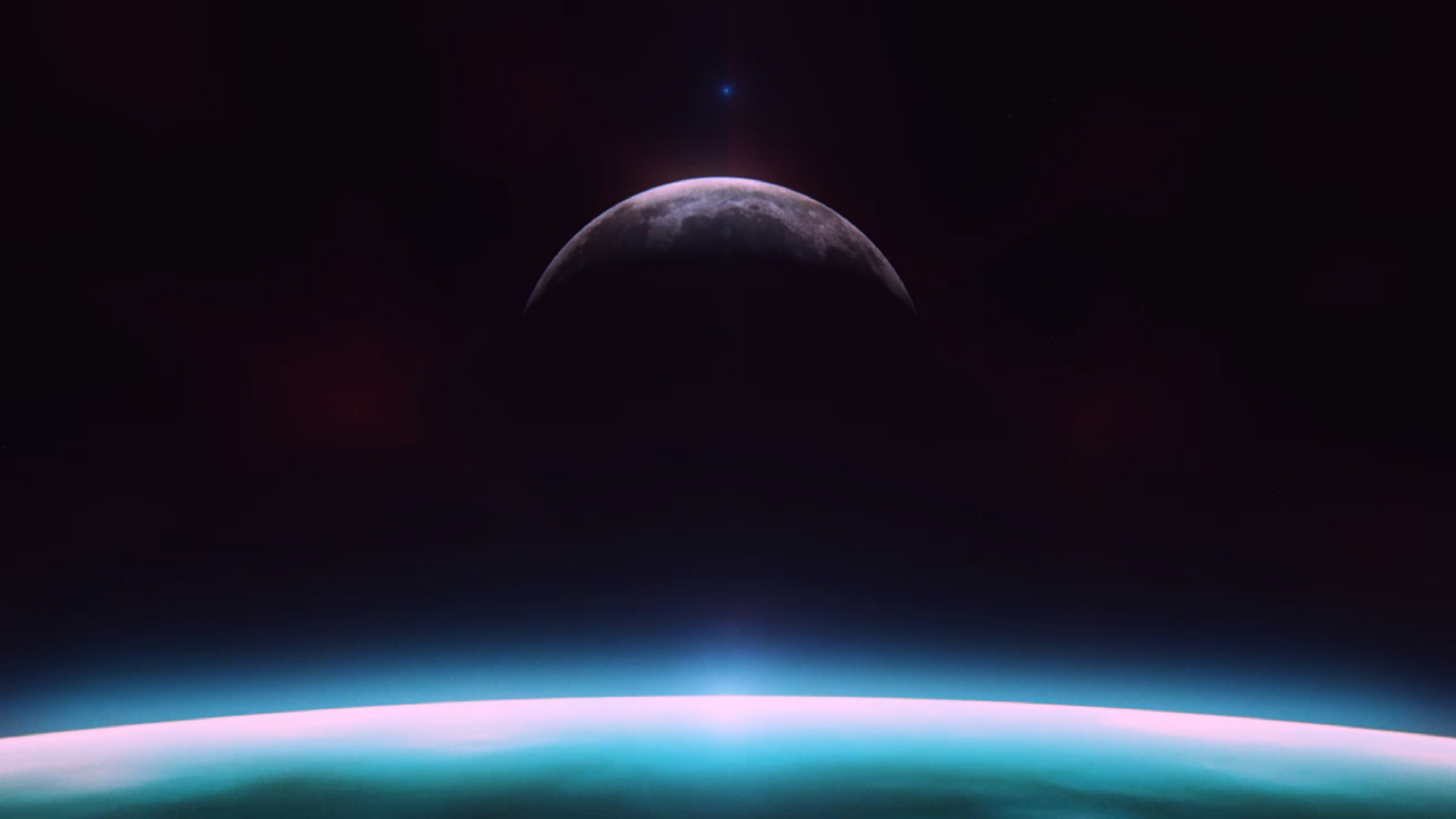 Illustration de la Planète Rouge et Noire. Wallpaper in 2560x1440 Resolution