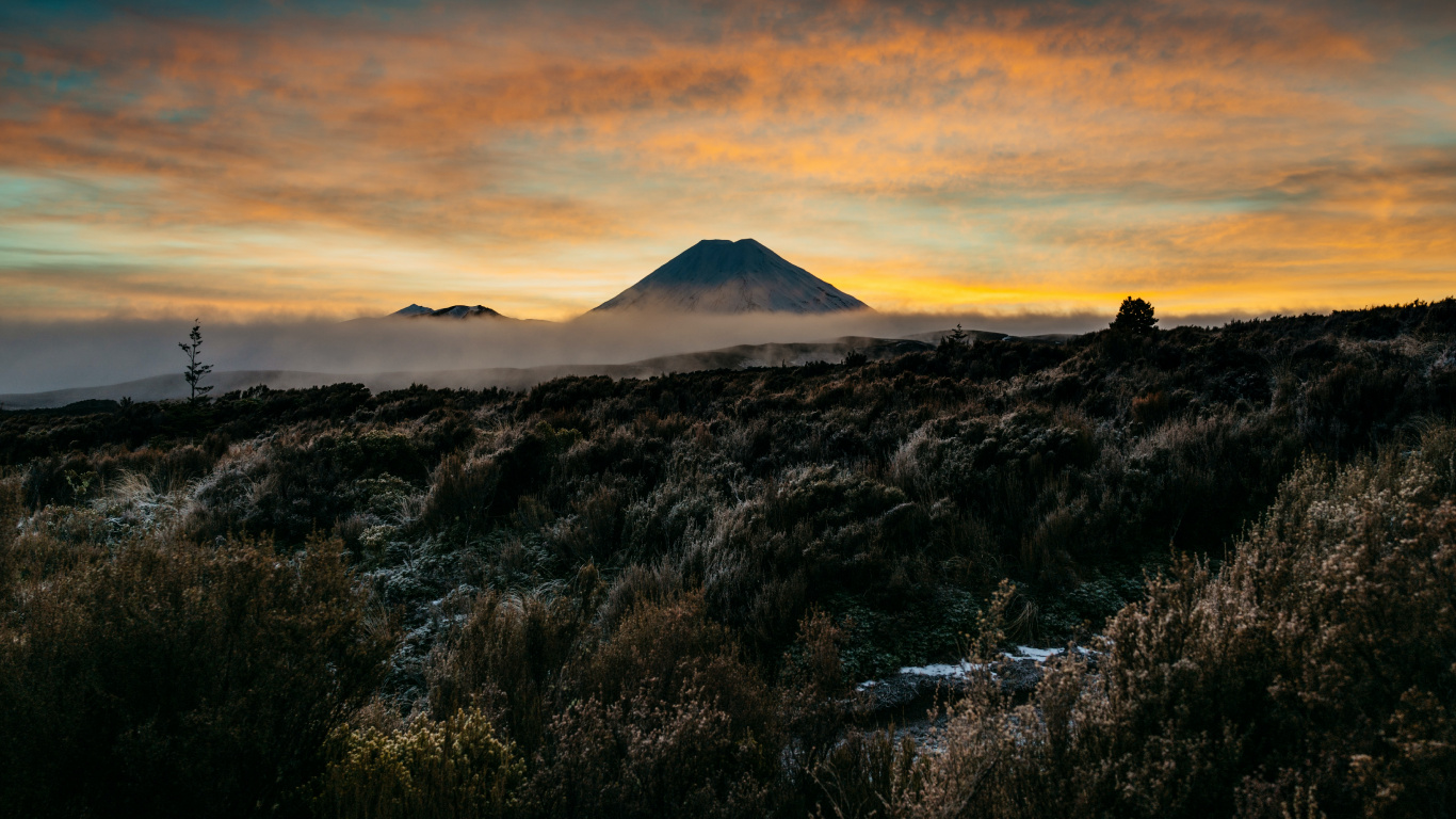 Nueva Zelanda, Naturaleza, Montaña, Tierra, Volcán. Wallpaper in 1366x768 Resolution