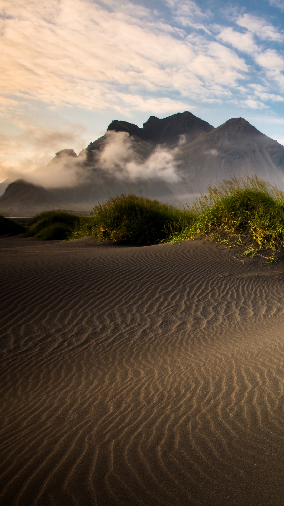 Herbe Verte Sur Sable Brun Sous Ciel Bleu Pendant la Journée. Wallpaper in 1080x1920 Resolution