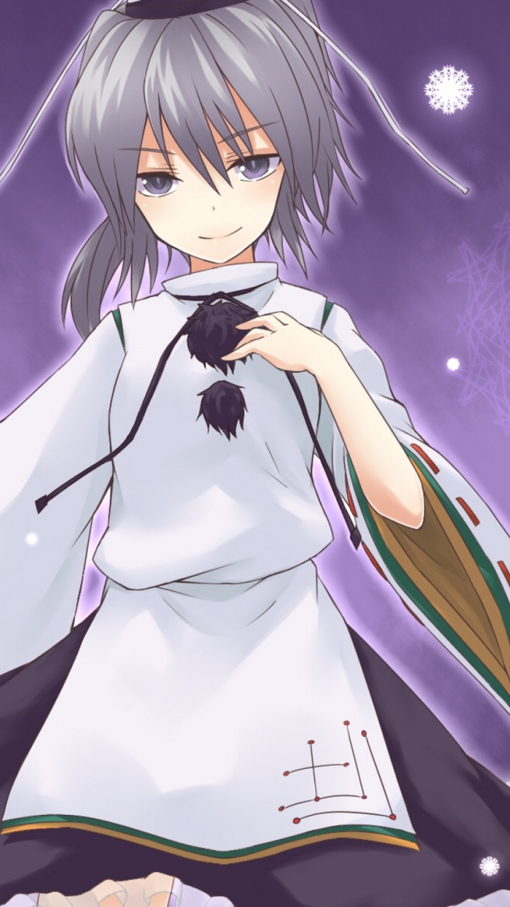 姬切, 紫色的, 雪花, 漫画家, 女孩 壁纸 720x1280 允许