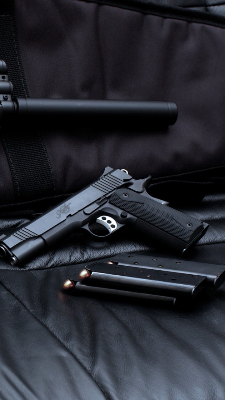 Submachine Gun, Gun, Handgun, Firearm, Trigger. Wallpaper in 720x1280 Resolution