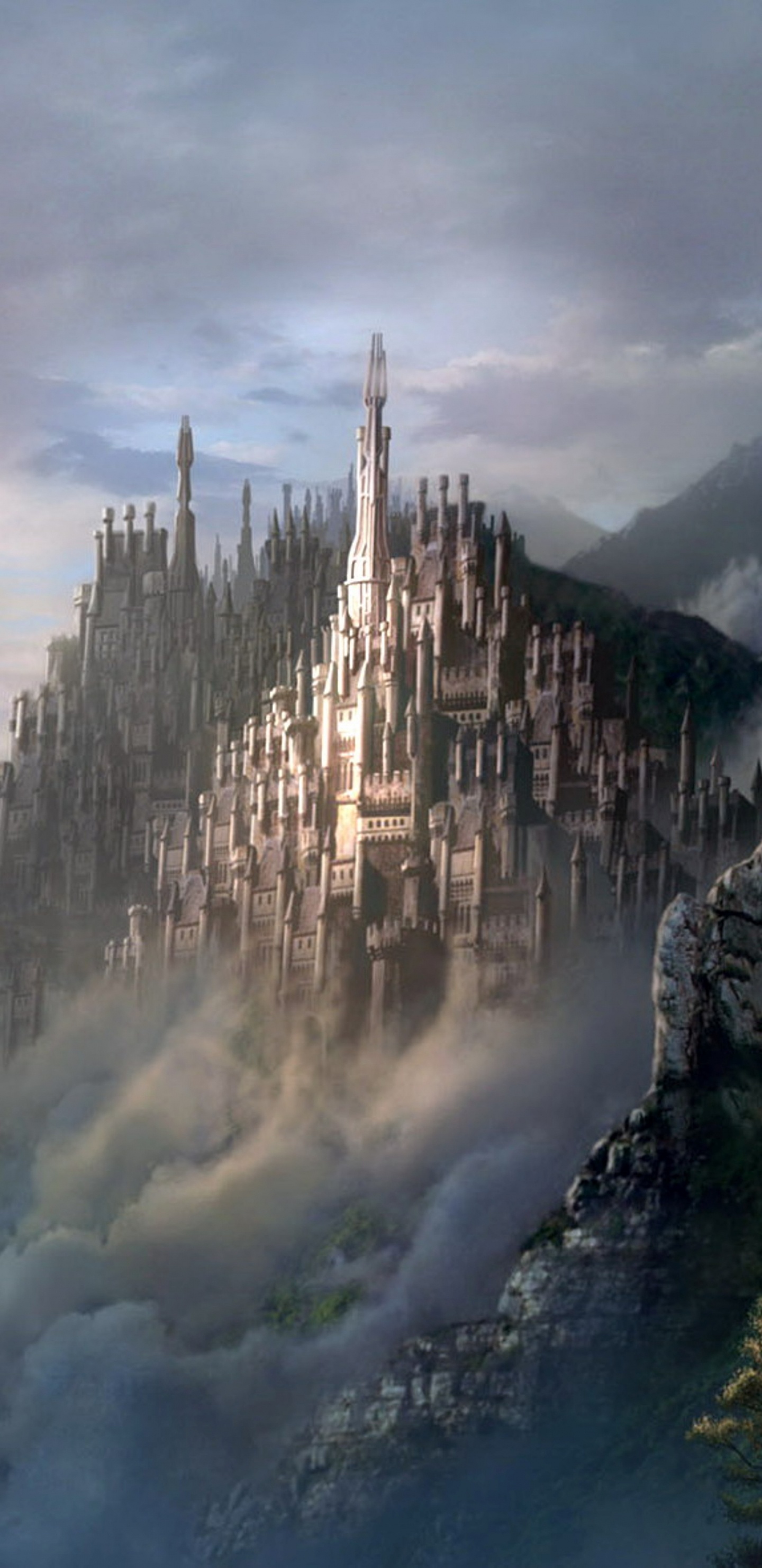 Vista Aérea de Los Edificios de la Ciudad en la Montaña Durante el Día.. Wallpaper in 1440x2960 Resolution