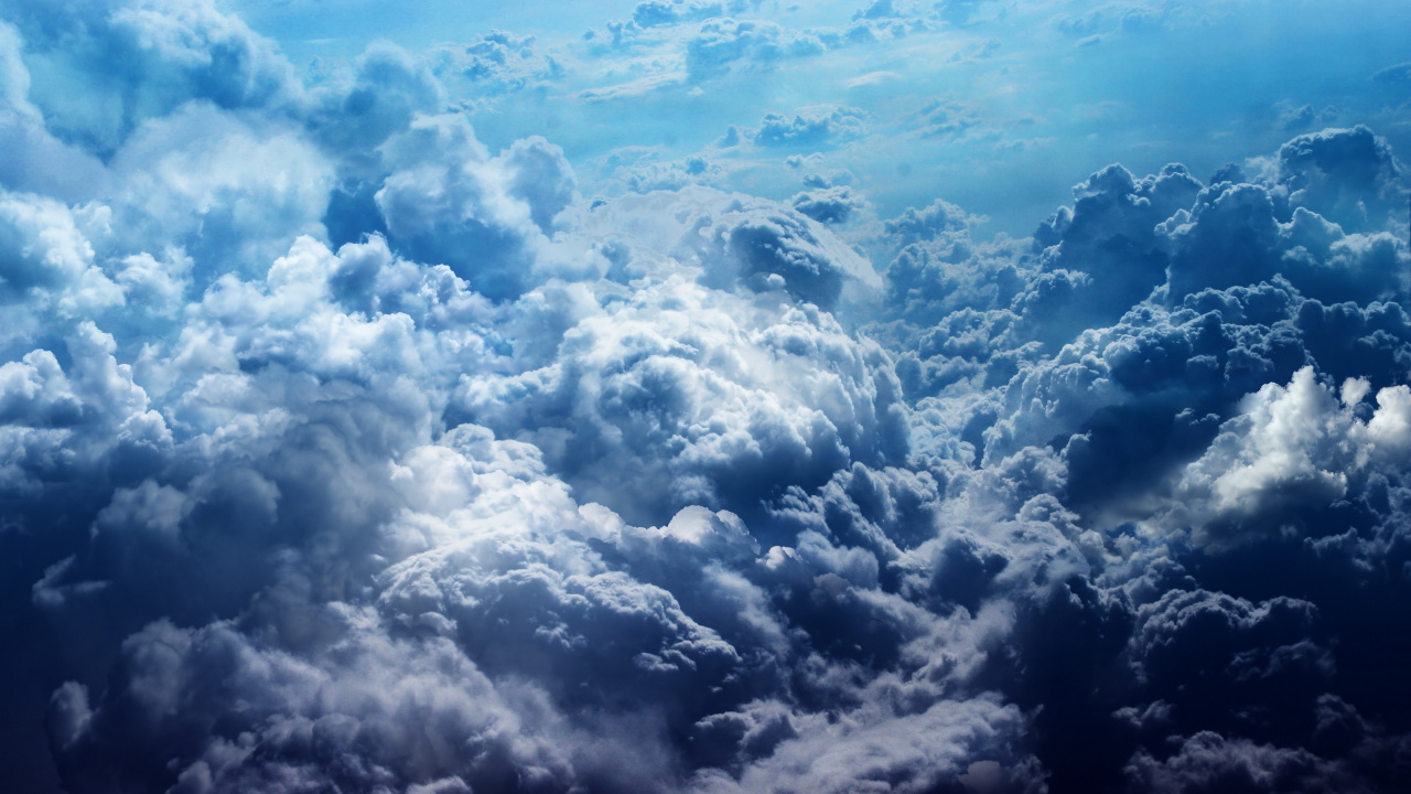White Clouds and Blue Sky. Wallpaper in 1280x720 Resolution