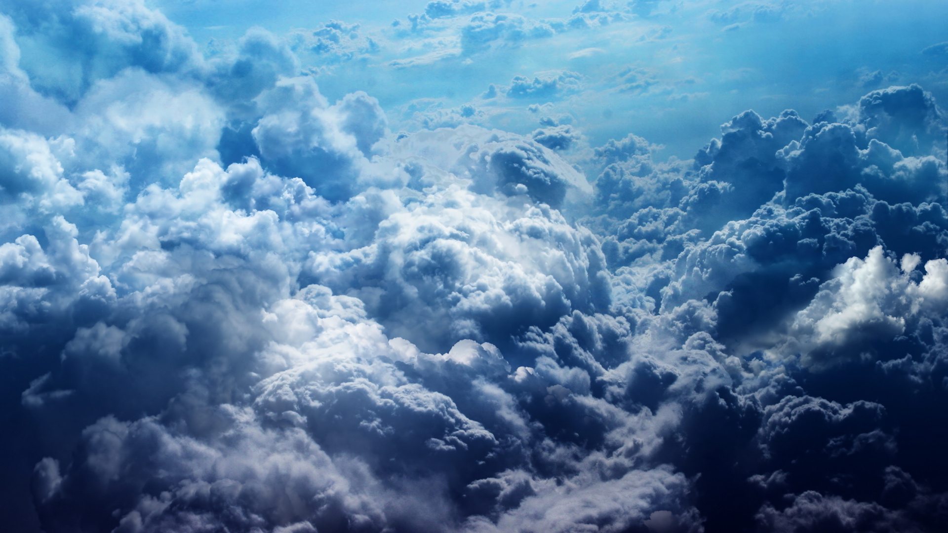 White Clouds and Blue Sky. Wallpaper in 1920x1080 Resolution