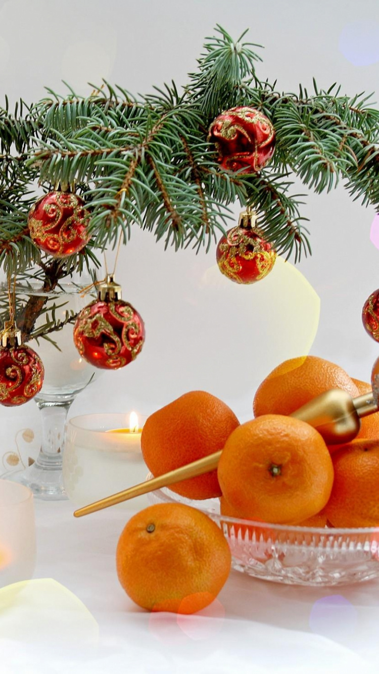 Nouvelle Année, Fruits, le Mandarin Orange, Mandarine, Clémentine. Wallpaper in 750x1334 Resolution