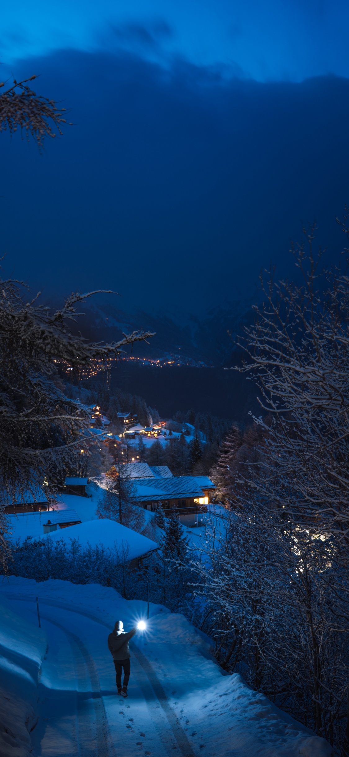 Invierno, Congelación, Noche, Agua, Hielo. Wallpaper in 1125x2436 Resolution