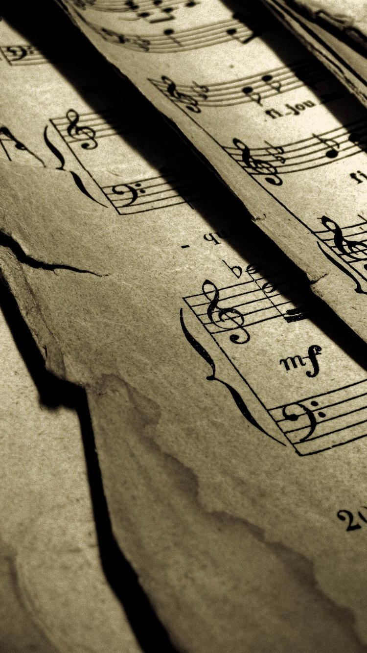 Sheet Music, Classical Music, Wood, Text, Calligraphy. Wallpaper in 750x1334 Resolution