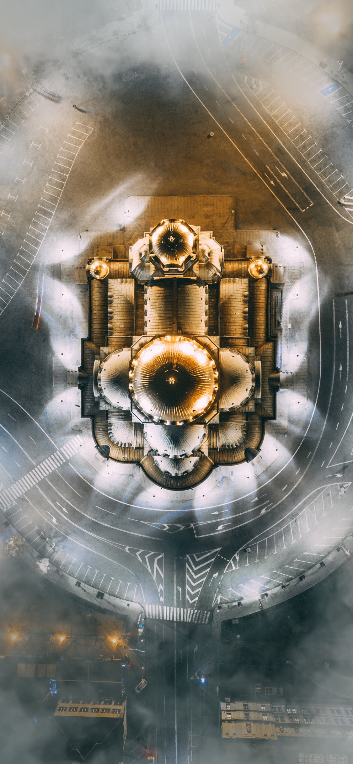 Gold Und Silber Rundes Dekor. Wallpaper in 1125x2436 Resolution