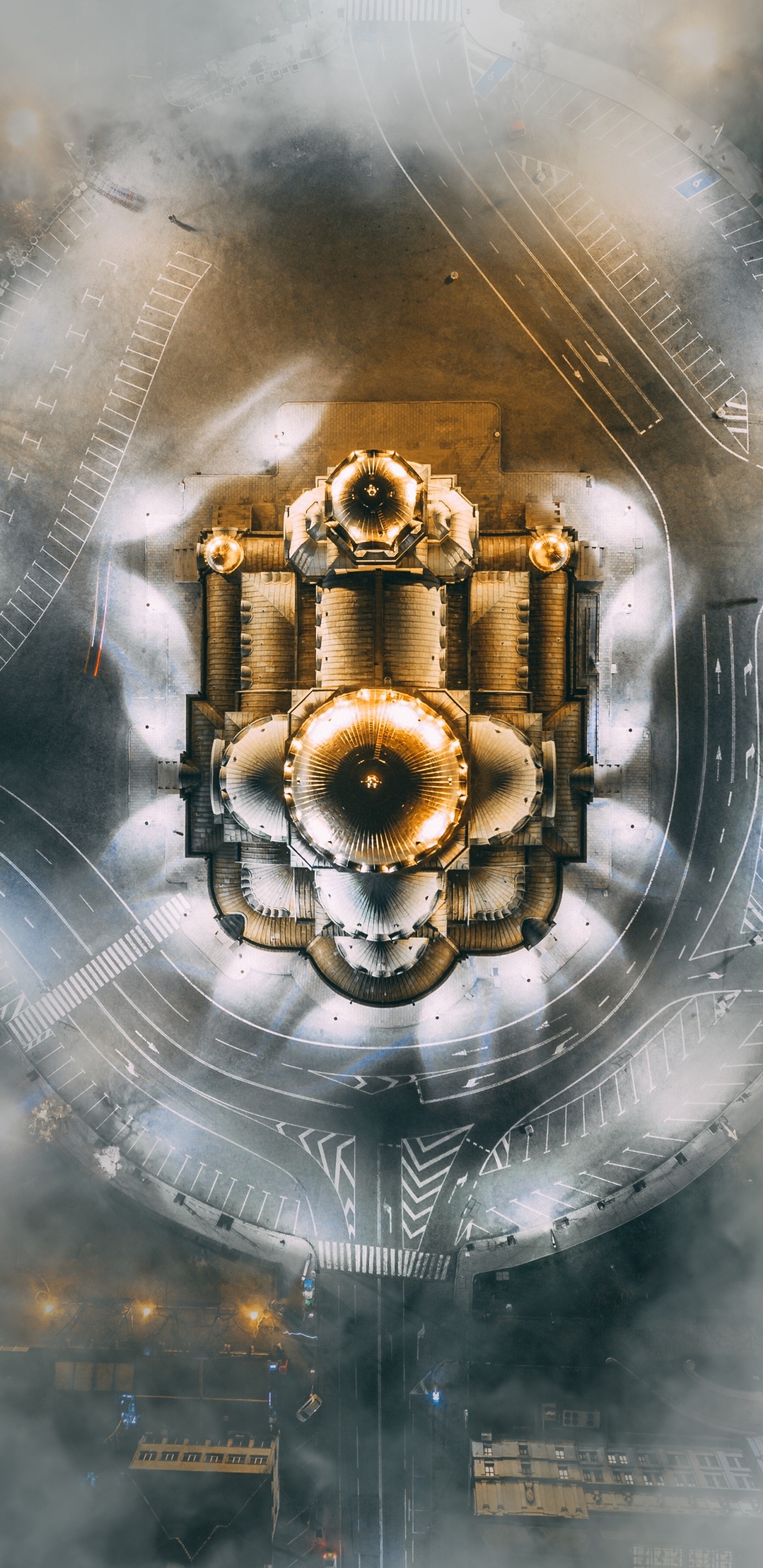 Gold Und Silber Rundes Dekor. Wallpaper in 1440x2960 Resolution