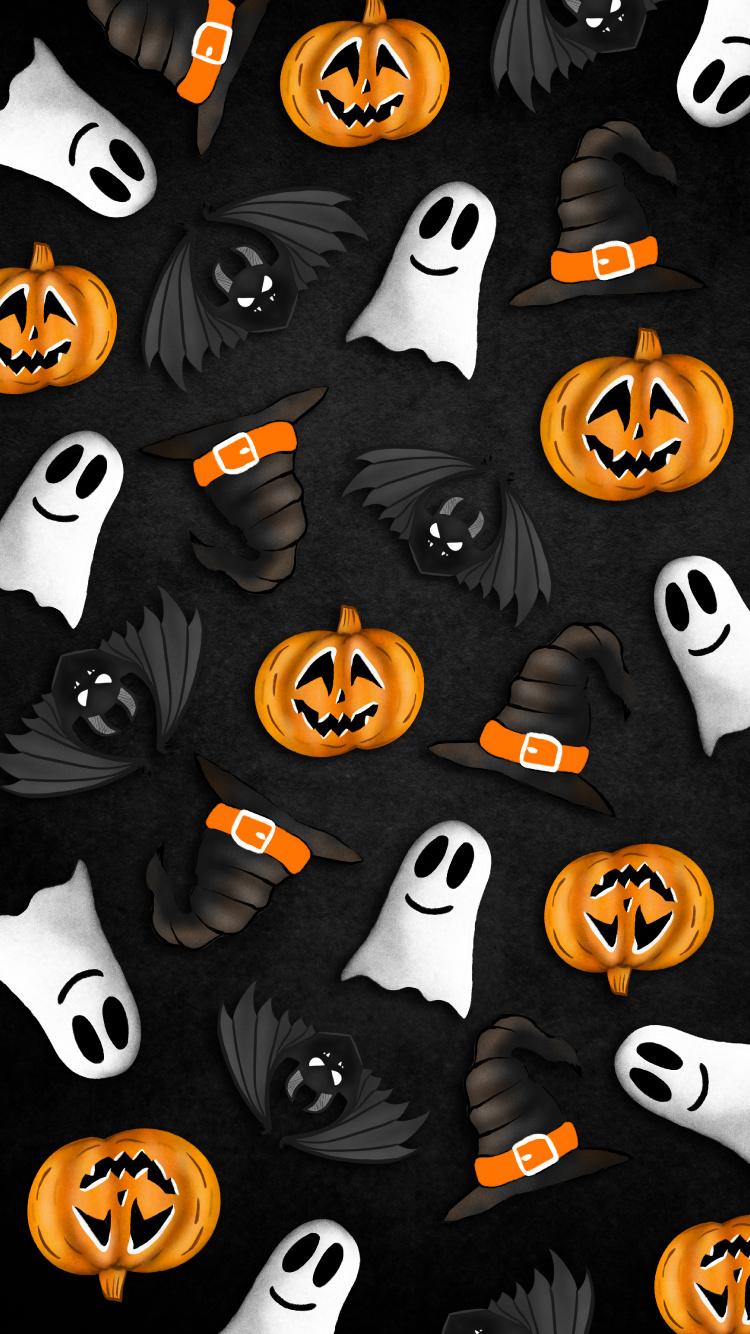 Jack O'lantern, Luz, Negro, Naranja, Ambar. Wallpaper in 750x1334 Resolution