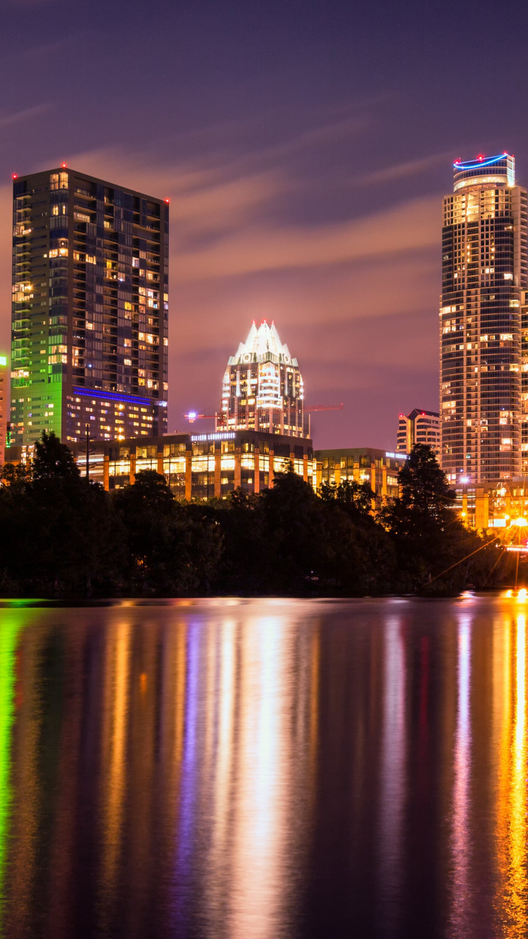 城市, 城市景观, 天际线, 反射, 大都会 壁纸 750x1334 允许