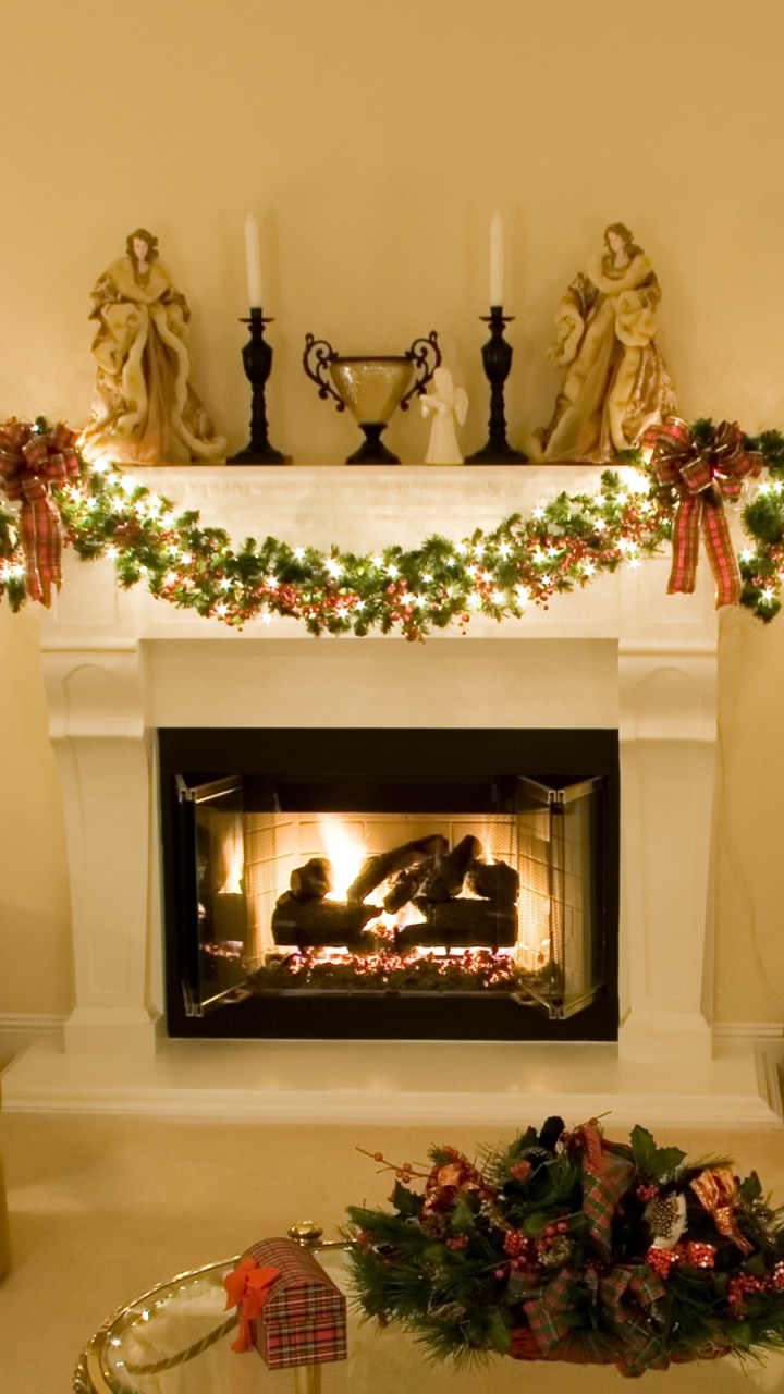 El Día De Navidad, Decoración de la Navidad, Hogar, Sala de Estar, Habitación. Wallpaper in 720x1280 Resolution