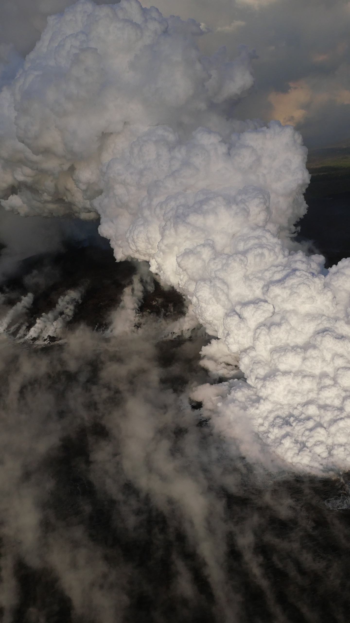 Fumée Blanche Sur Terrain D'herbe Verte Pendant la Journée. Wallpaper in 1440x2560 Resolution