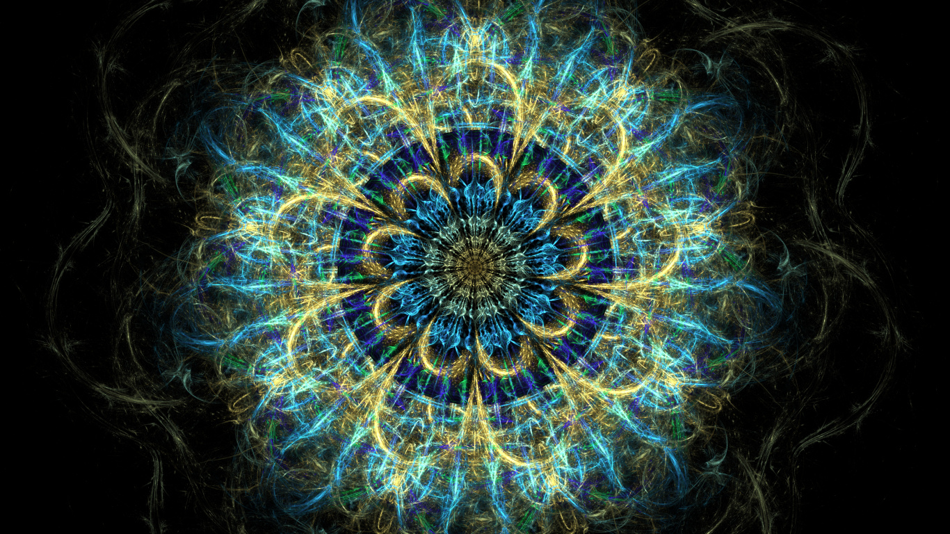 Blaue Und Weiße Abstrakte Malerei. Wallpaper in 1366x768 Resolution