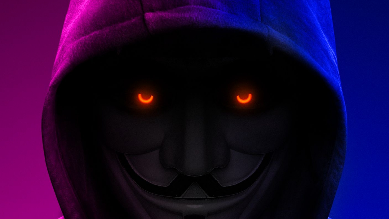 Máscara Anónima, Mascarilla, Hackers, Seguridad Hacker, Máscara de Legión. Wallpaper in 1366x768 Resolution