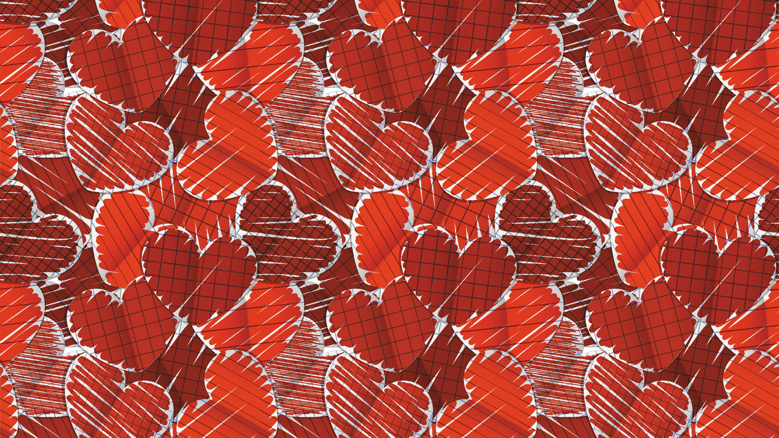 心脏, 红色的, 二月14, 蜘蛛网, 符号 壁纸 2560x1440 允许