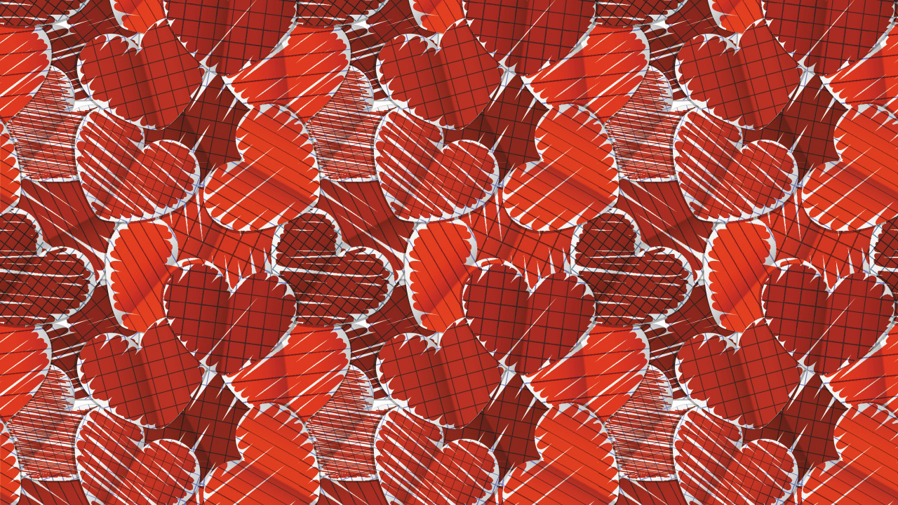 Valentines Tag, Herzen, Muster, Design, Februar 14. Wallpaper in 1280x720 Resolution