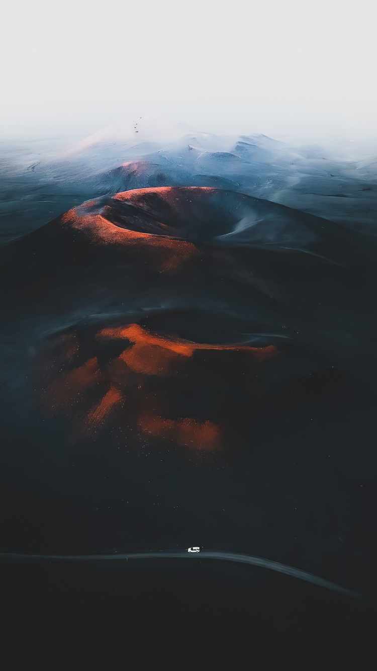 Shield Volcano, Cloud, Mountain, Slope, Dusk. Wallpaper in 750x1334 Resolution