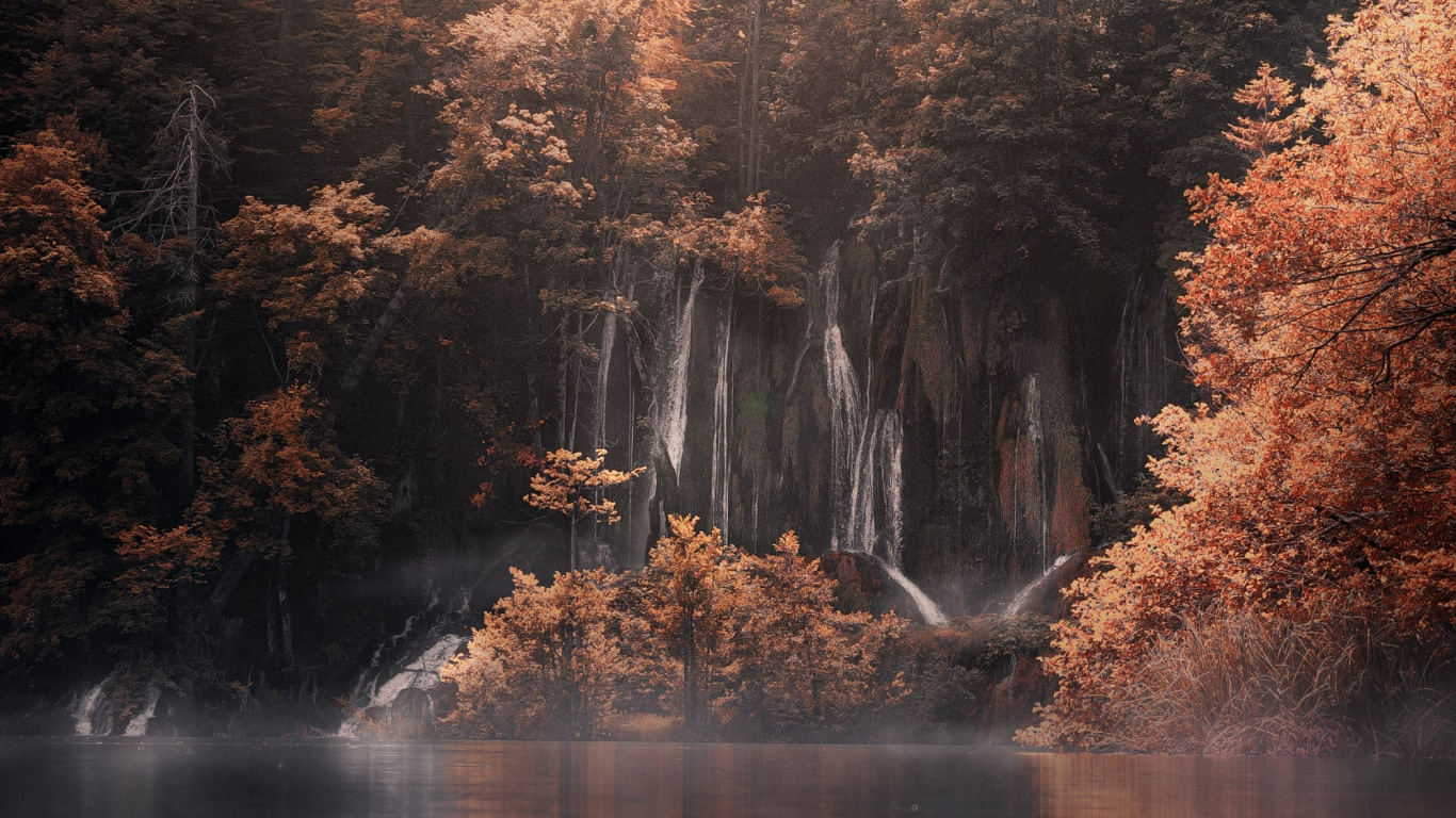 Kunst, Herbst, Wasser, Wasserressourcen, Natur. Wallpaper in 1366x768 Resolution