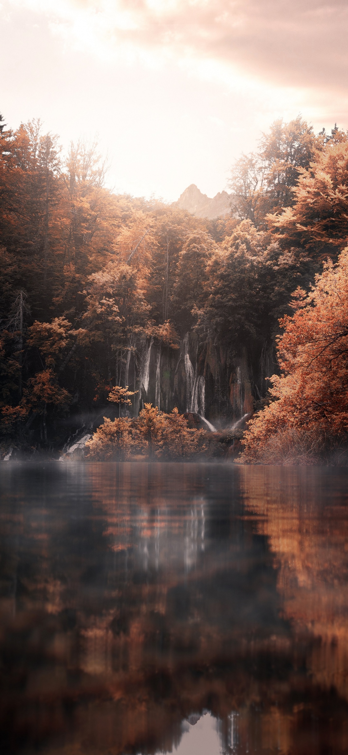 Landscape, Art, Autumn, Water, Water Resources. Wallpaper in 1125x2436 Resolution