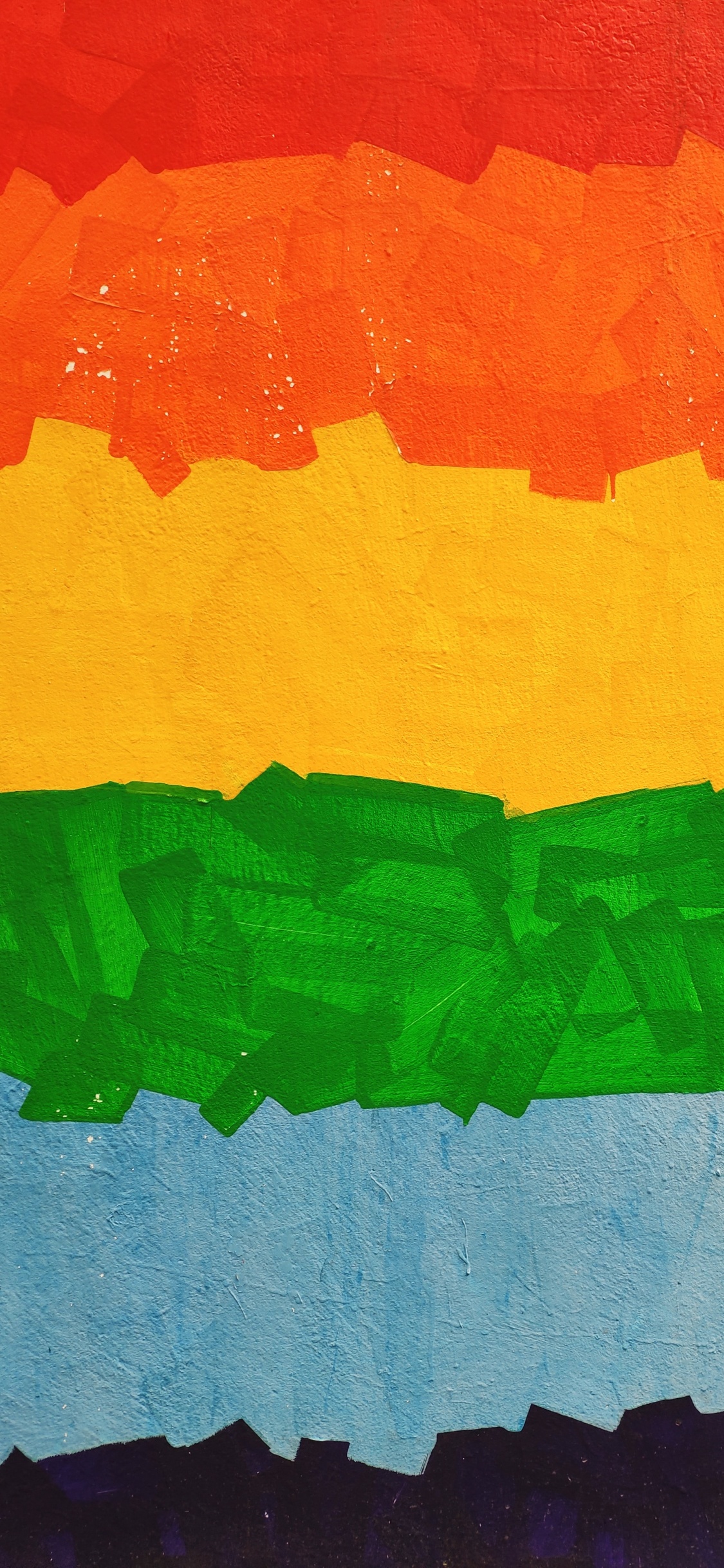 Green Yellow and Orange Abstract Painting. Wallpaper in 1125x2436 Resolution