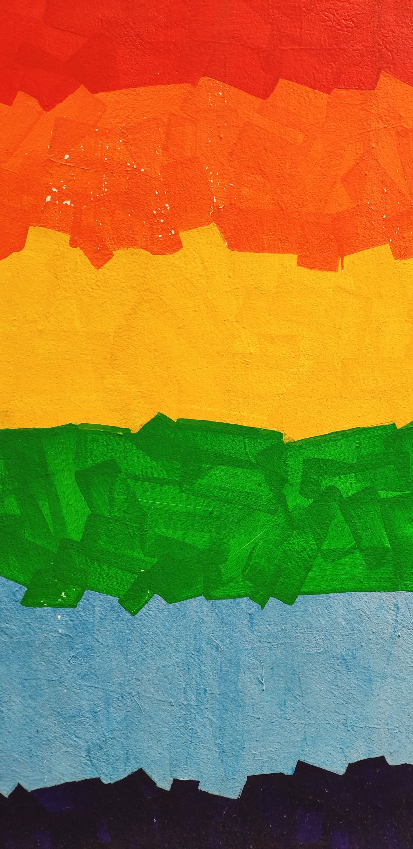 Pintura Abstracta Verde Amarillo y Naranja. Wallpaper in 1440x2960 Resolution