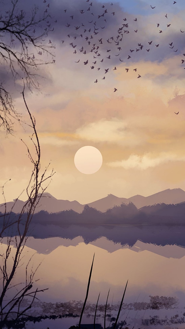 Digital Art, Painting, Digital Painting, Art, Cloud. Wallpaper in 720x1280 Resolution