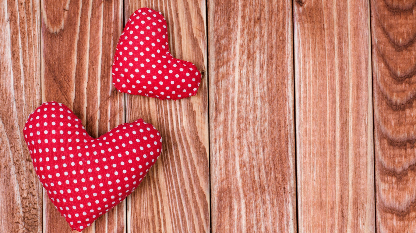 Heart, Wood, Pattern, Design, Polka Dot. Wallpaper in 1366x768 Resolution