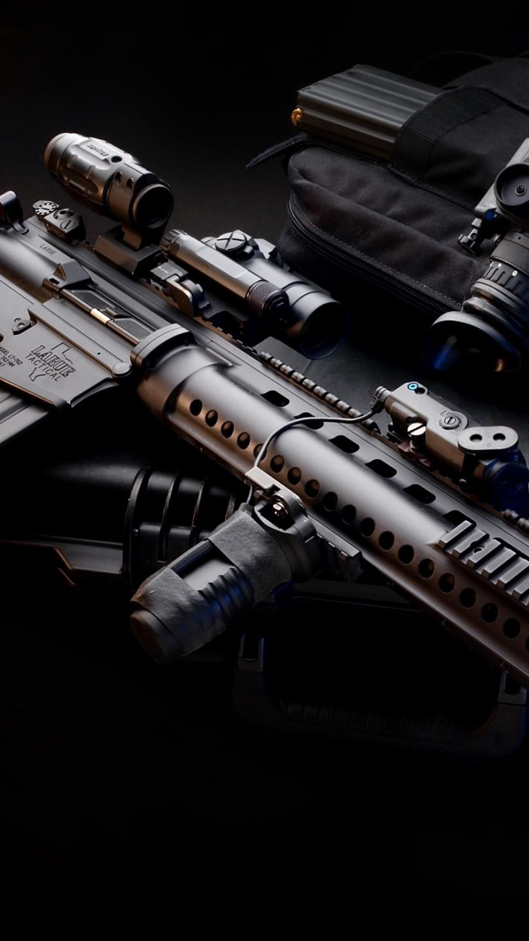 m4 Carbine, Gun, Space, Airsoft Gun, Sniper Rifle. Wallpaper in 750x1334 Resolution