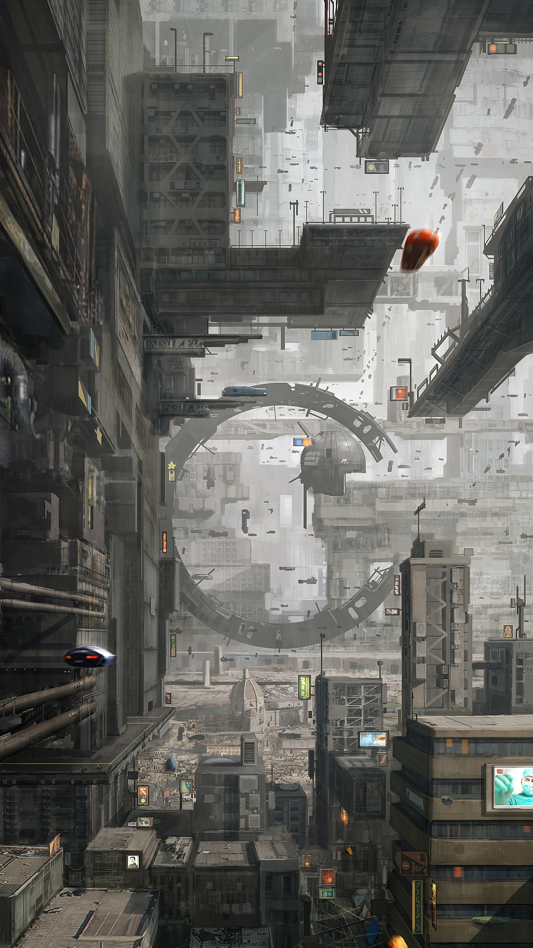 Air City Concept Art, Art, Concept Art, Fan Art, Science Fiction. Wallpaper in 1080x1920 Resolution