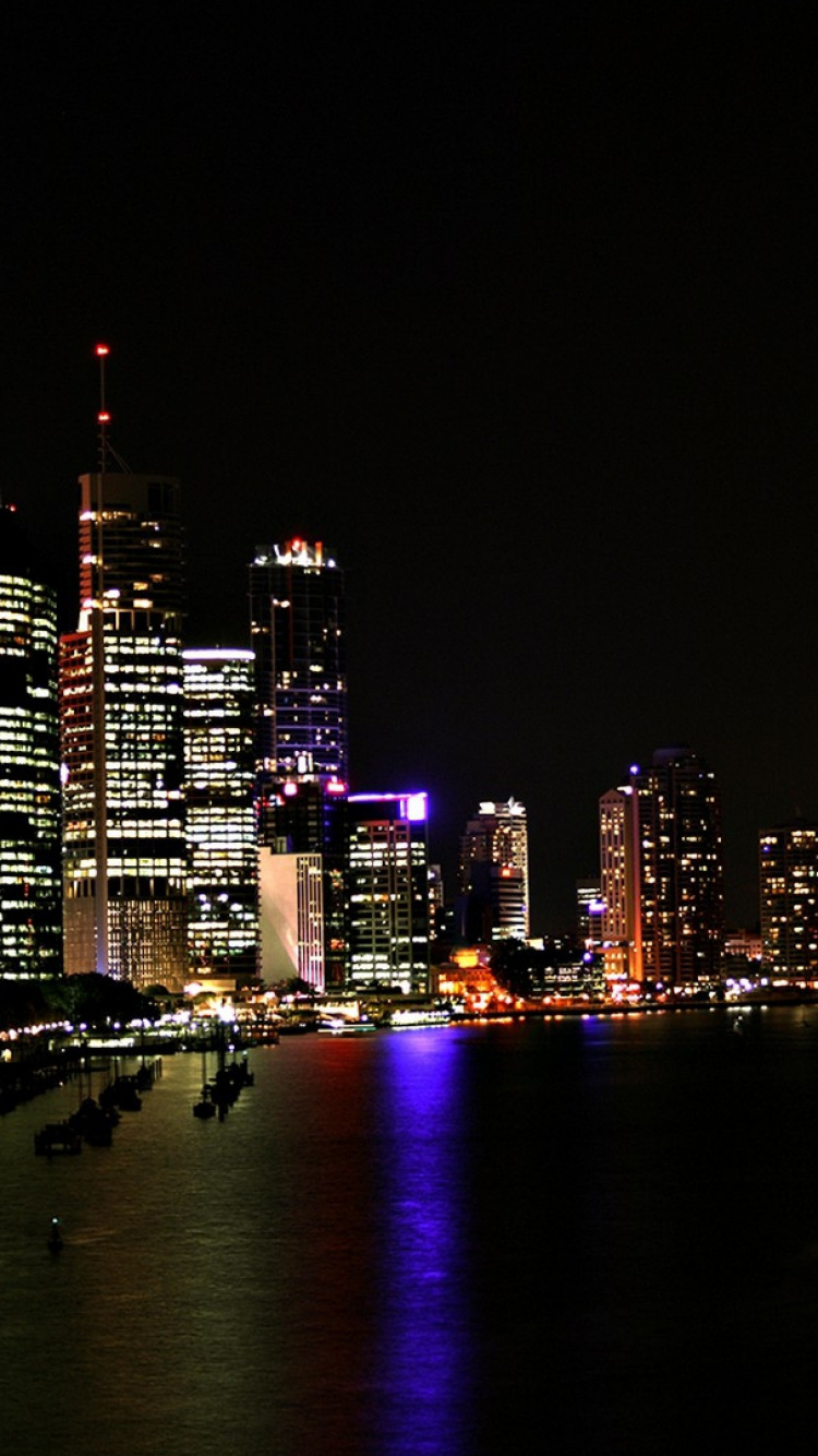 City Skyline During Night Time. Wallpaper in 750x1334 Resolution