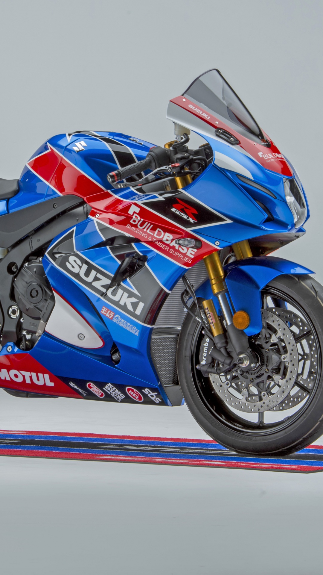 Blue and Red Sports Bike. Wallpaper in 1080x1920 Resolution