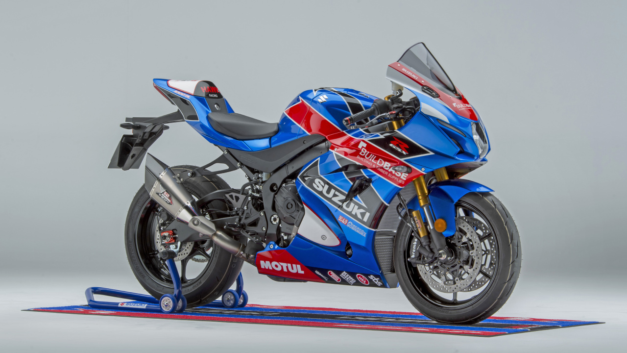 Blue and Red Sports Bike. Wallpaper in 1280x720 Resolution
