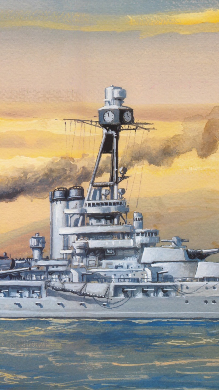 Leichte Kreuzer, Kriegsschiff, Schiff, Schlachtschiff, Malerei. Wallpaper in 720x1280 Resolution