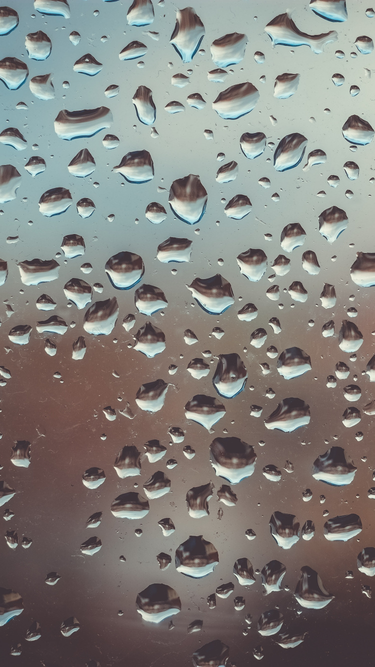 Gotas de Agua en el Panel de Vidrio. Wallpaper in 750x1334 Resolution