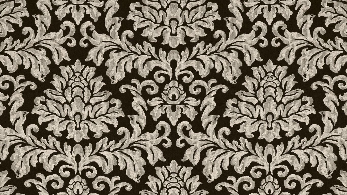 Schwarz-weißes Florales Textil. Wallpaper in 1366x768 Resolution