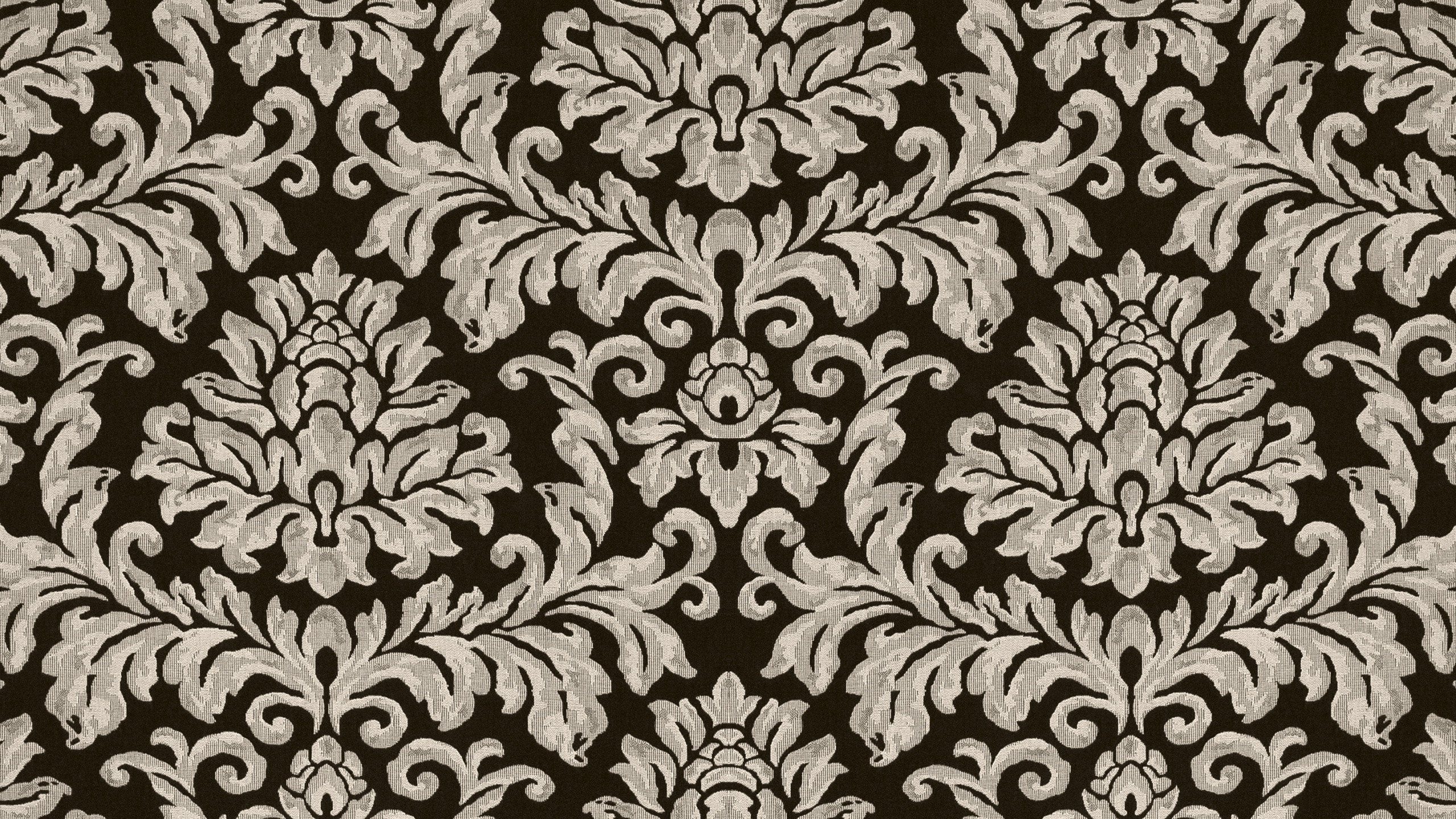Black and White Floral Textile. Wallpaper in 2560x1440 Resolution