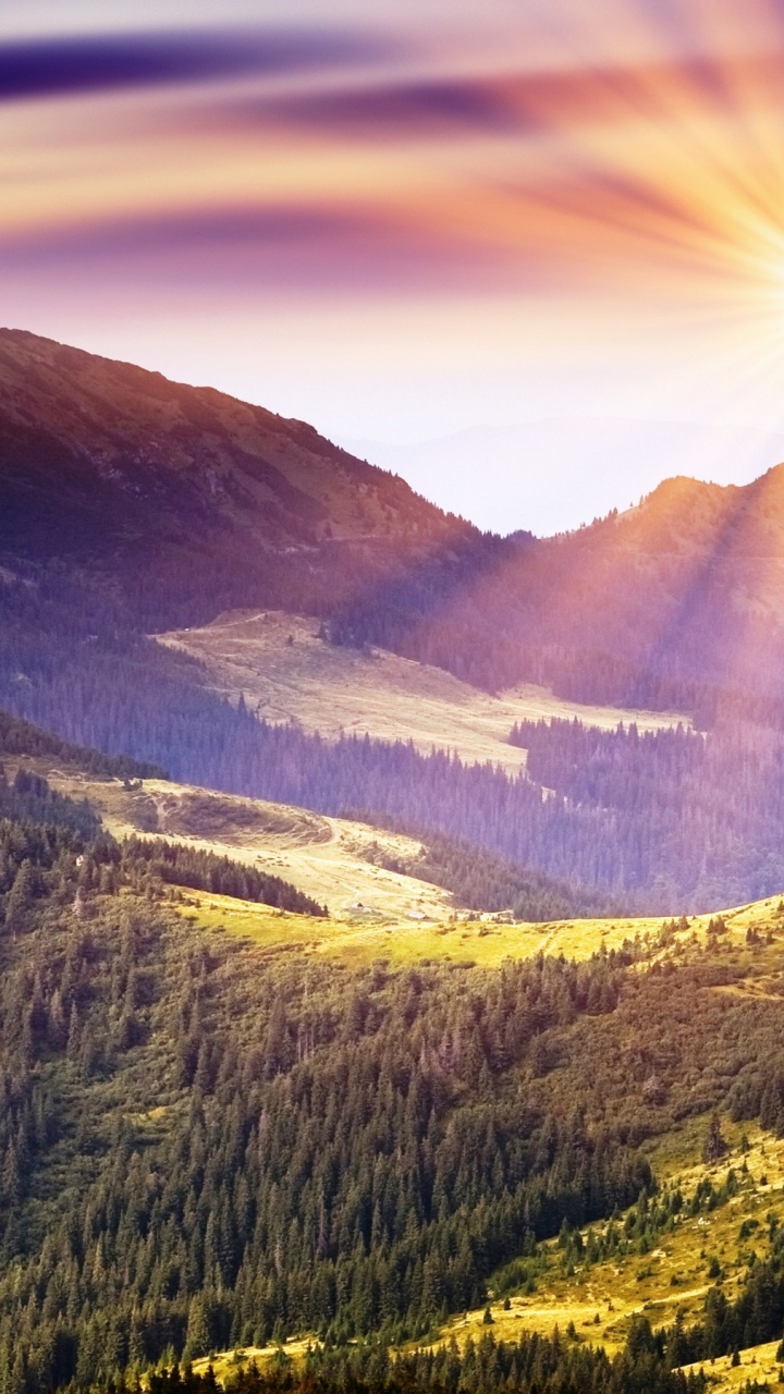 Green Trees on Mountain Under Blue Sky During Daytime. Wallpaper in 720x1280 Resolution