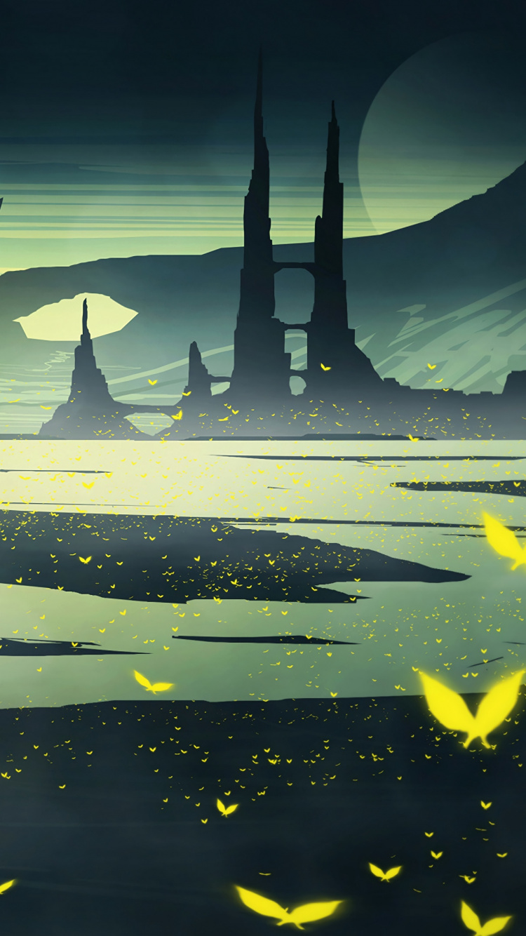 艺术, 绘画, 性质, 黄色的, 气氛 壁纸 750x1334 允许