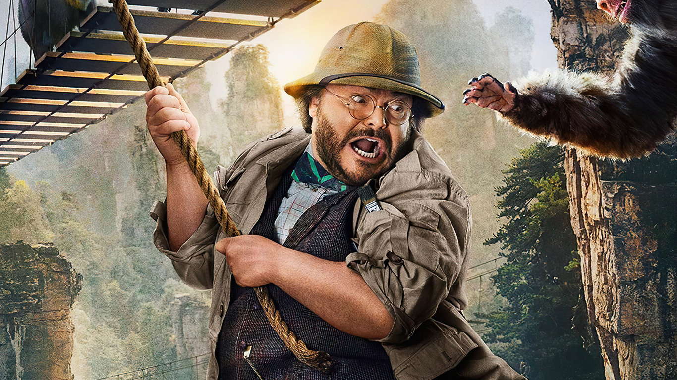 Jack Noir Jumanji, Jack Black, Jumanji le Niveau Suivant, Professeur Shelly Oberon, Maison Ronde Rubis. Wallpaper in 1366x768 Resolution